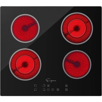 Empava Electric Induction Cooktop Stove Hob with 4 Burners and Sensor Touch in Black Vitro Ceramic Glass