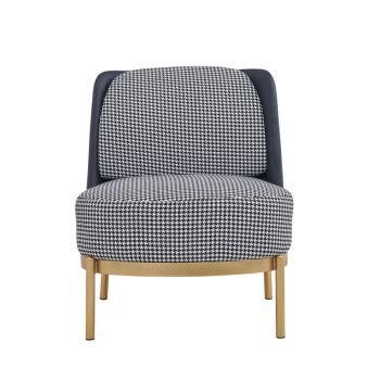 Cecily Upholstered Slipper Chair armchair in deep blue