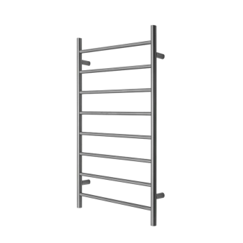 Premium Brushed Nickel Heated Towel Rack - 8 Bars, Round Design, AU Standard, 1000x620mm Wide