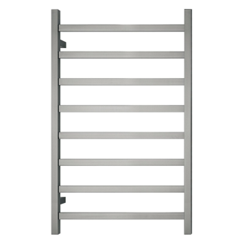 Premium Brushed Nickel Heated Towel Rack - 8 Bars, Square Design, AU Standard, 1000x620mm Wide