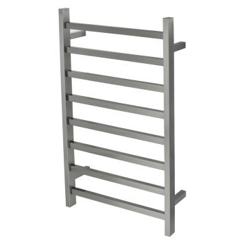 Premium Gunmetal Heated Towel Rack - 8 Bars, Square Design, AU Standard, 1000x620mm Wide