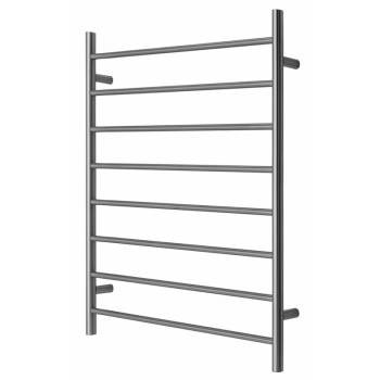 Premium Brushed Nickel Heated Towel Rack - 8 Bars, Round Design, AU Standard, 1000x850mm Wide