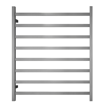 Premium Gunmetal Heated Towel Rack - 8 Bars, Square Design, AU Standard, 1000x850mm Wide