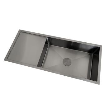 2024 Brushed Gunmetal single long bowl drainer stainless steel 304 kitchen sink