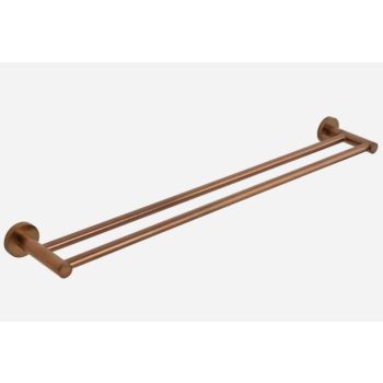 Luxurious Brushed Rose Gold Stainless Steel 304 Towel Rack Rail - Double Bar 600mm