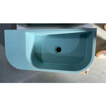 New Concrete Cement Wash Basin Counter Top Matte Teal Wall Hung Basin