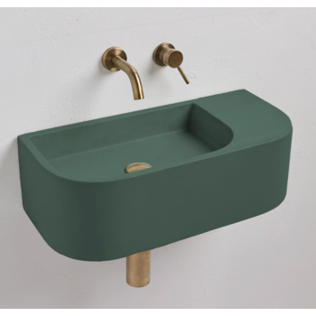 New Concrete Cement Wash Basin Counter Top Matte Lake Green Wall Hung Basin