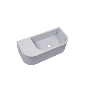 New Concrete Cement Wash Basin Counter Top Matte Light Grey Wall Hung Basin