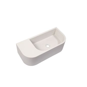 New Concrete Cement Wash Basin Counter Top Matte White Wall Hung Basin