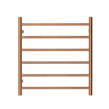 Premium Brushed Rose Gold Towel Rack - 6 Bars, Round Design, AU Standard, 650x620mm Wide