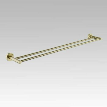 Luxurious Brushed Gold Stainless Steel 304 Towel Rack Rail - Double Bar 800mm