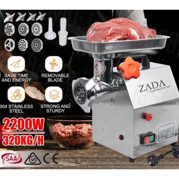 1.63HP Commercial Meat Mincer- Electric Grinder & Sausage Maker Filler 1200W