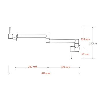 2023 Brushed Gold Kitchen tap Wall Mounted Pot Filler Single Cold Water inlet