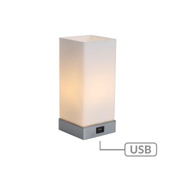 Jessica Rectangle Touch Lamp with USB Port