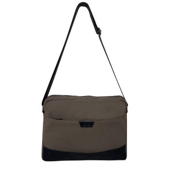 FIB Byron Canvas Laptop Messenger Bag Travel Shoulder Sling - Brown