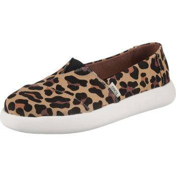 TOMS Womens Canvas Slip On Shoes Sneakers Flats Platform Espadrilles - Leopard Print - US 9