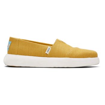 TOMS Womens Canvas Slip On Shoes Sneakers Flats Alpargata Espadrilles - Mustard - US 7