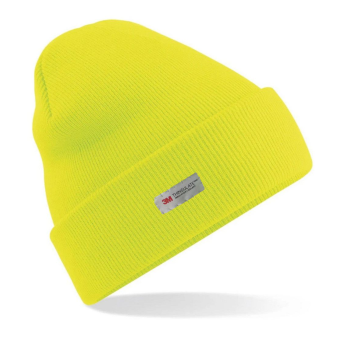 Dents 3M THINSULATE Pull On Beanie Hat Thermal Work High Visibility - Neon Yellow