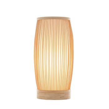 Natural Woven Bamboo Cylinder Table Lamp Light Shade Boho Tropical Coastal