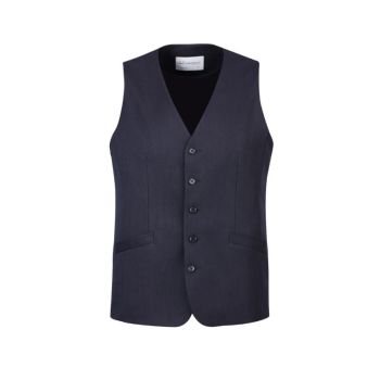 Mens Bamboo Blend Longline Vest Waistcoat w/ Stretch Business Forrnal Dress - Navy - 102