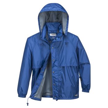 HUSKI STRATUS RAIN JACKET Waterproof Workwear Concealed Hood Windproof Packable - Cobalt - 3XL