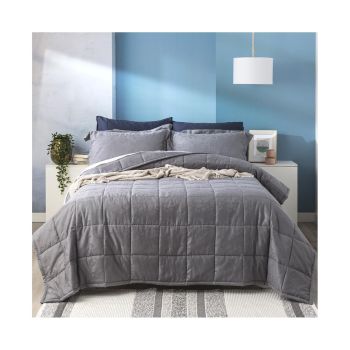 D'Decor Queen Home Paisley 500 TC Cotton Jacquard Comforter Set Slate - Slate