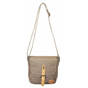 FIB Water Resistant Small Messenger Canvas Bag Shoulder Travel - Sand