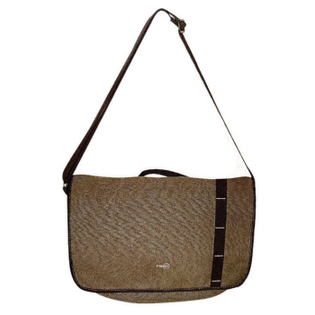 FIB Canvas Messenger Bag Laptop Tablet Uni Shoulder Travel - Khaki