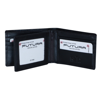 Futura Futura Mens Harrison RFID Genuine Leather Wallet - Black