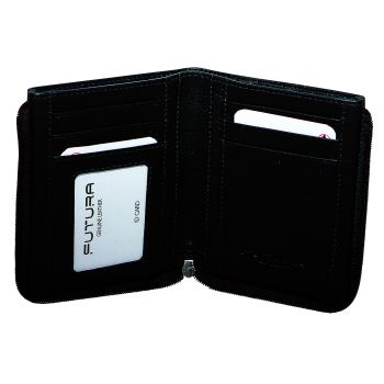 Futura RFID Leather Zip Around Wallet - Black