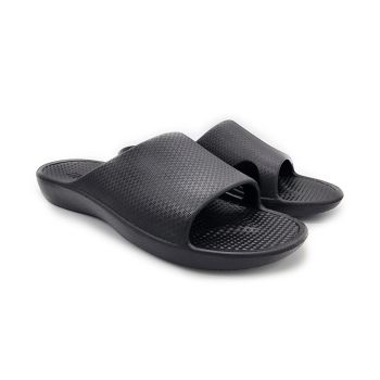 Archline Rebound Orthotic Slides Flip Flop Thongs Slip On Arch Support - Black - Euro 36