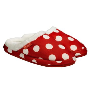 ARCHLINE Orthotic Slippers Slip On Scuffs Pain Relief Moccasins - Red Polka Dot - EUR 36 (Womens US 5)