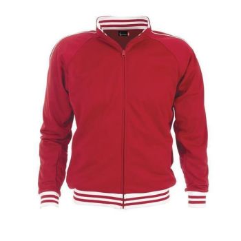 Identitee Mens Varsity Track Suit Top Jacket Jumper Long Sleeve Sunset Urban Casual - Red - XXX-Large