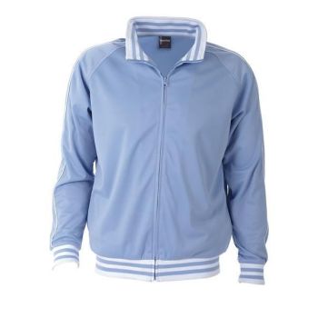 Identitee Mens Varsity Track Suit Top Jacket Jumper Long Sleeve Sunset Urban Casual - Sky - XXX-Large