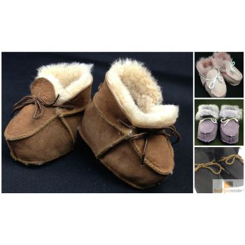 BABY MOCCASINS Soft Lambskin Slippers Shoes Winter Warm Newborn Kids Childrens