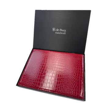 de Burg 4 Piece Table Place Mat Set Placemat with Croc Pattern - Red