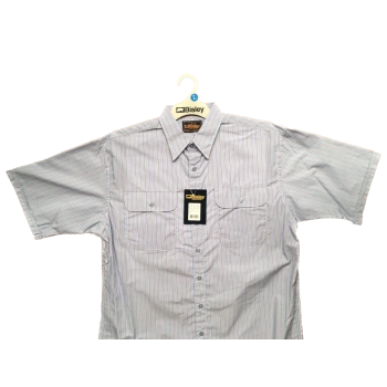 BISLEY SHORT SLEEVE SHIRT Everyday Casual Business Work Cotton Blend Check - BS2552_VPLB (PLB) - L