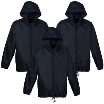 3x Youth Spray Jacket Outdoor Casual Hike Rain Sport Waterproof - Navy Blue