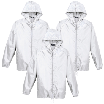 3x Kids Spray Jacket Outdoor Hike Rain Sport Poncho Waterproof - White