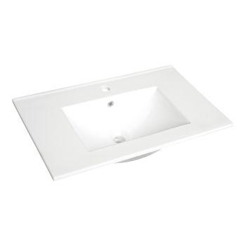 750mm Thin Edge Ceramic Vanity Basin with Overflow â€“ 1 Tap Hole