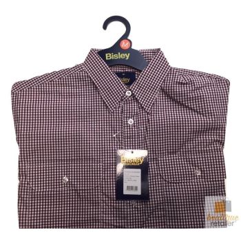 BISLEY LONG SLEEVE SHIRT Everyday Casual Business Work Cotton Blend Check S-5XL - BS7753_CFIG (FIG) - L