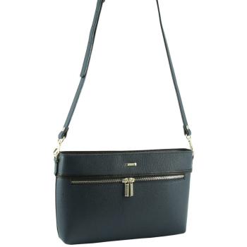 Morrissey Italian Structured Leather Cross Body Handbag (MO3028) Bag - Navy