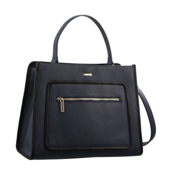 Morrissey Ladies Italian Structured Leather Tote Bag Handbag Womens - Navy