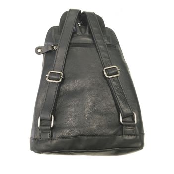 Milleni Genuine Italian Leather Soft Nappa Leather Backpack Travel Bag - Black