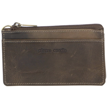 Pierre Cardin Womens Soft Italian Leather Coin Purse Holder Wallet - Mushroom