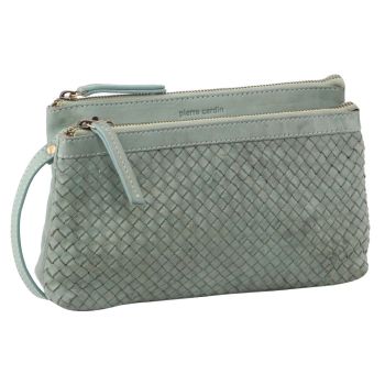 Pierre Cardin Woven Ladies Crossbody/Clutch Bag - Mint