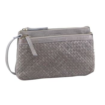 Pierre Cardin Woven Ladies Crossbody/ Clutch Bag - Sky Blue