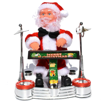 Santa Claus Playing Ornament Piano Doll Musical Electric Toy Xmas Christmas Gift