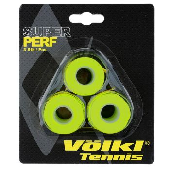 Volkl Super Perf Over Grip Neon Yellow Overgrip Tennis Squash Badminton - 3 Pack