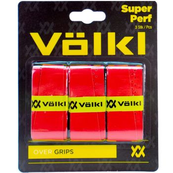 Volkl Super Perf Over Grip Overgrip Tennis Squash Badminton - 3 Pack - Red